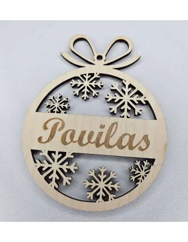 Vardinis kalėdinis žaisliukas iš medžio | Personalizuota dovana