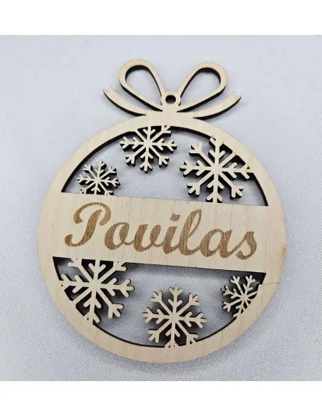 Vardinis kalėdinis žaisliukas iš medžio | Personalizuota dovana
