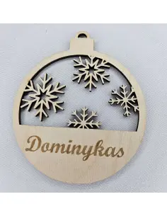 Vardinis kalėdinis žaisliukas iš medžio | Personalizuota dovana