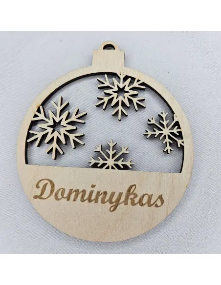 Vardinis kalėdinis žaisliukas iš medžio | Personalizuota dovana