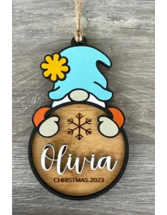 Vardinė kalėdinė eglutės dekoracija Gnomas | Personalizuota