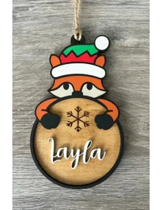 Vardinė kalėdinė eglutės dekoracija Lapė | Personalizuota